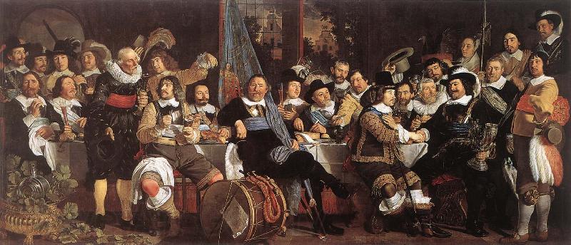 HELST, Bartholomeus van der Celebration of the Peace of Mnster, 1648, at the Crossbowmen s Headquarters Norge oil painting art